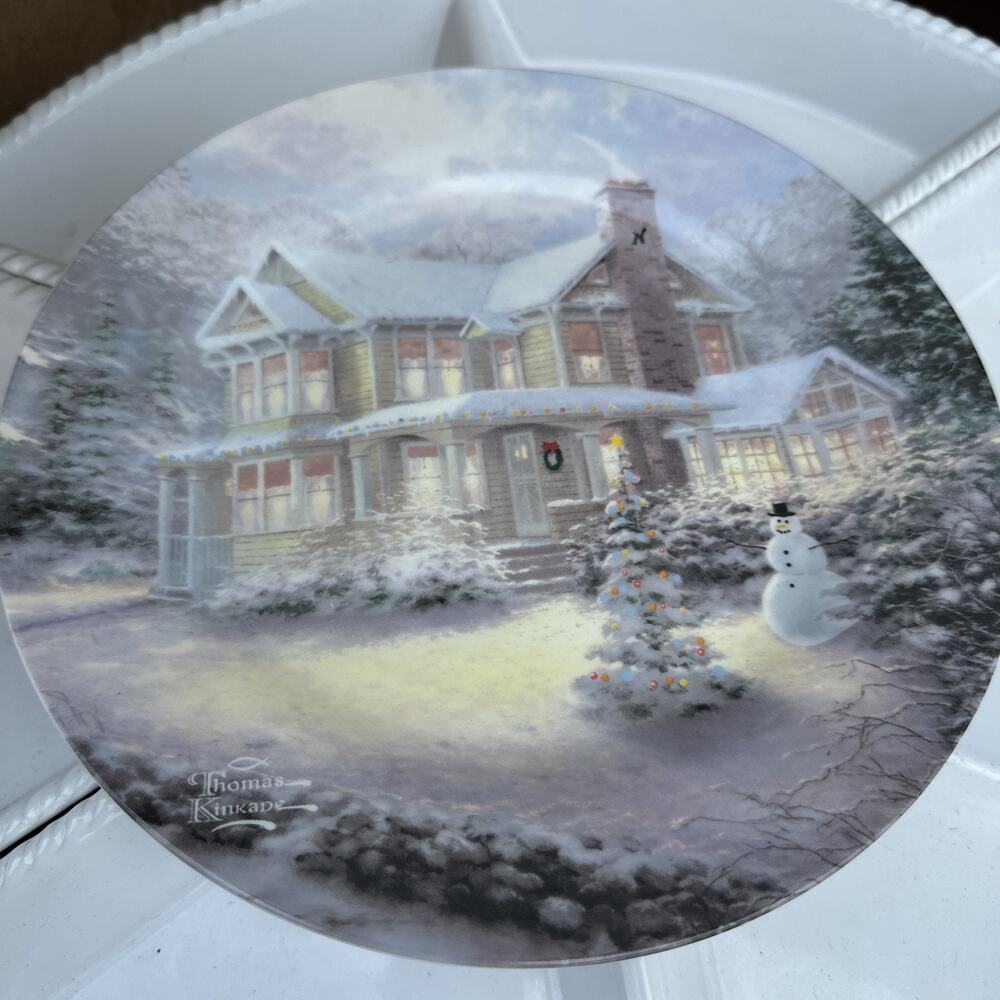 Maude‎ Borup 9” Plate Thomas Kincade Winter Christmas House Scene